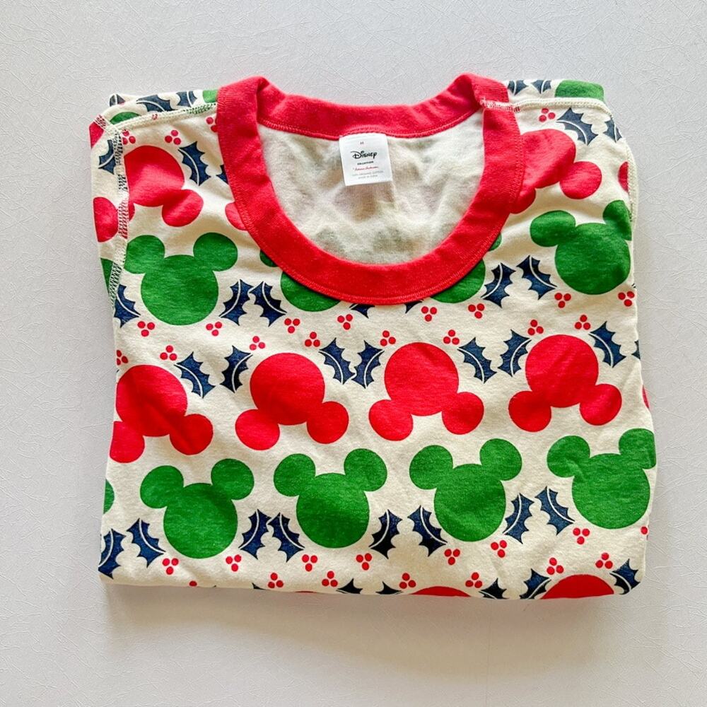 Hanna Andersson Disney Mickey Mouse Pajama Top Adult Medium Christmas Shirt NWOT